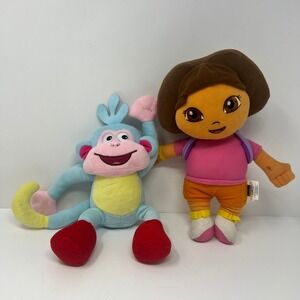 Nickelodeon Dora Explorer Boots Plush Set Stuffed Toys Cartoon Kids Dolls 9-12"